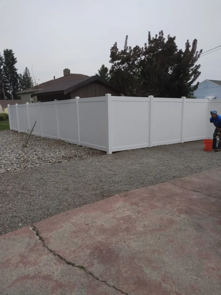 White vinyl driveway gates — 3
