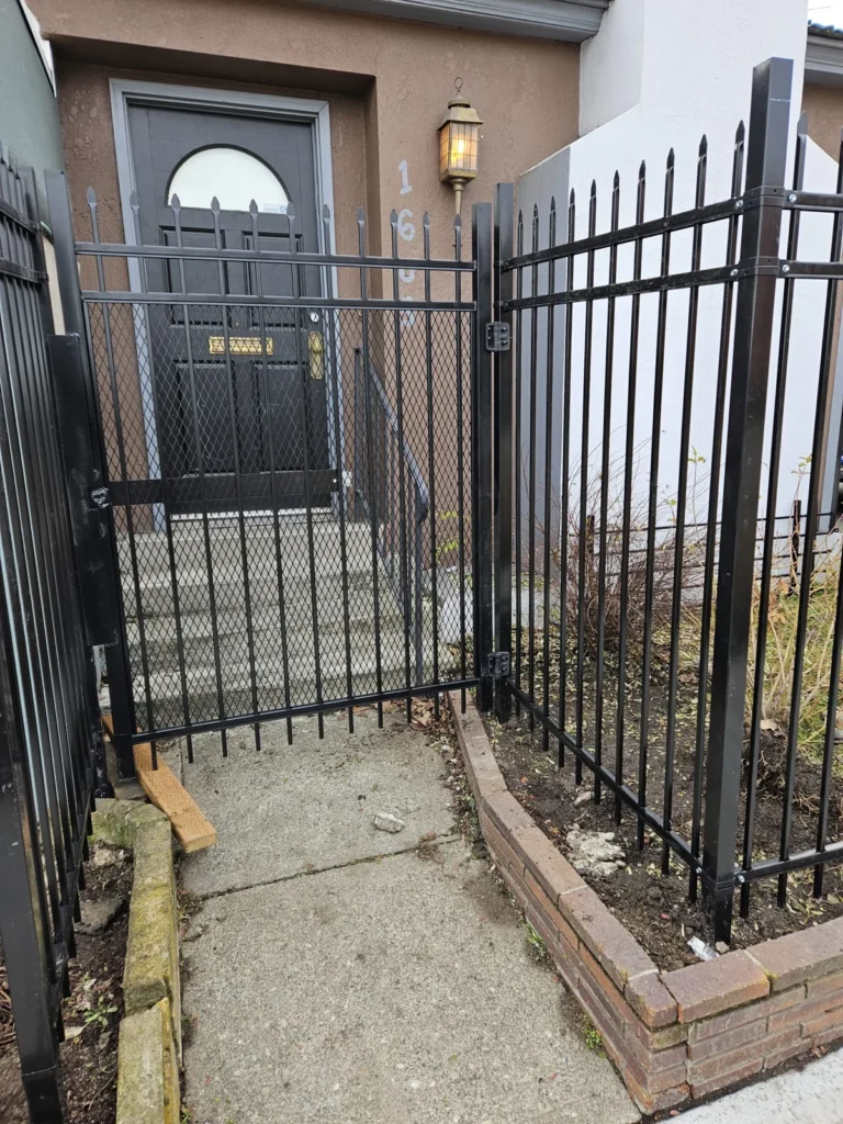 Black iron entrance gates — 2