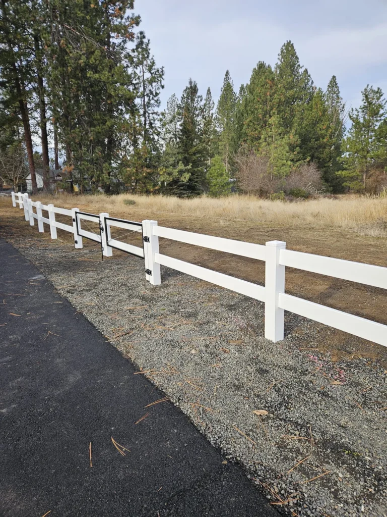 White ranch rail fence — 2