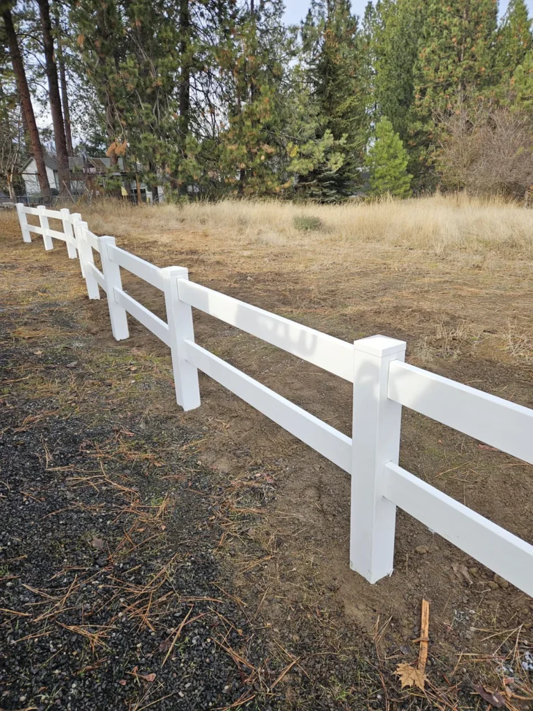 White ranch rail fence — 4
