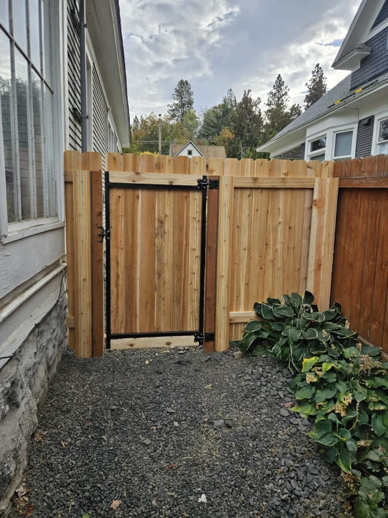 Wood privacy fence & side gate — 3