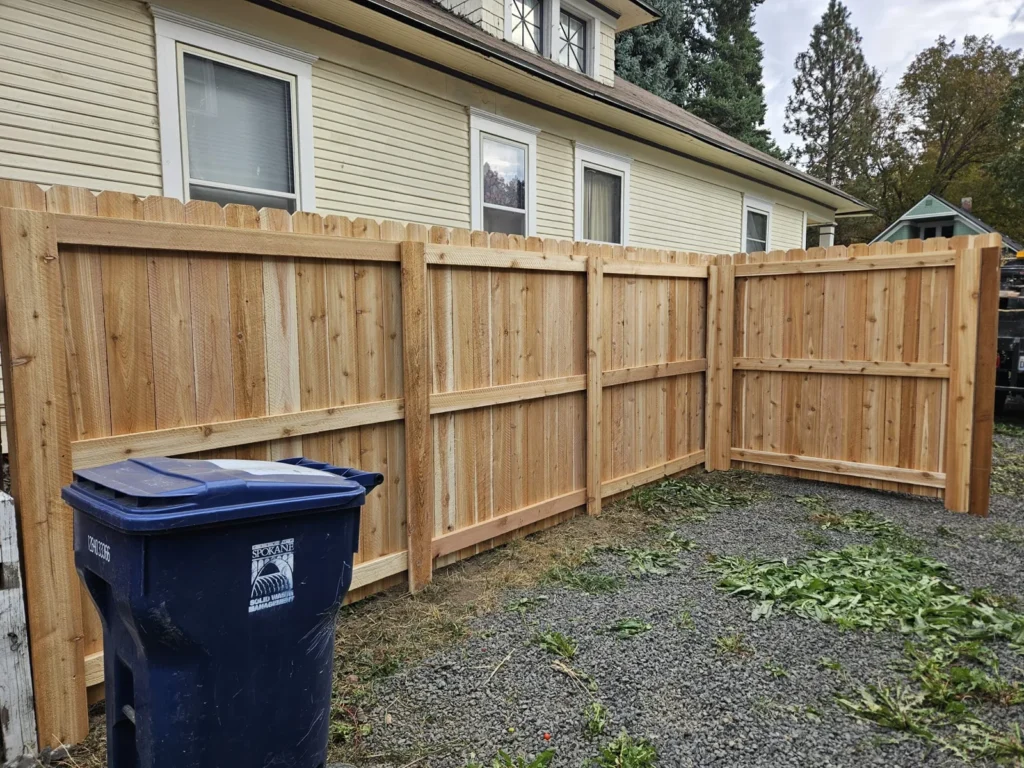 Wood privacy fence & side gate — 5