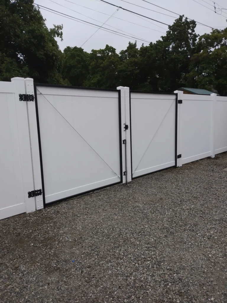 White vinyl driveway gates