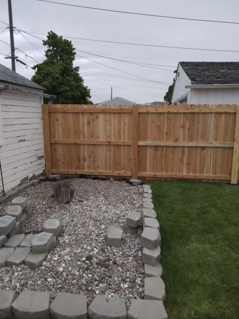 Wood privacy along a corner lot — 3